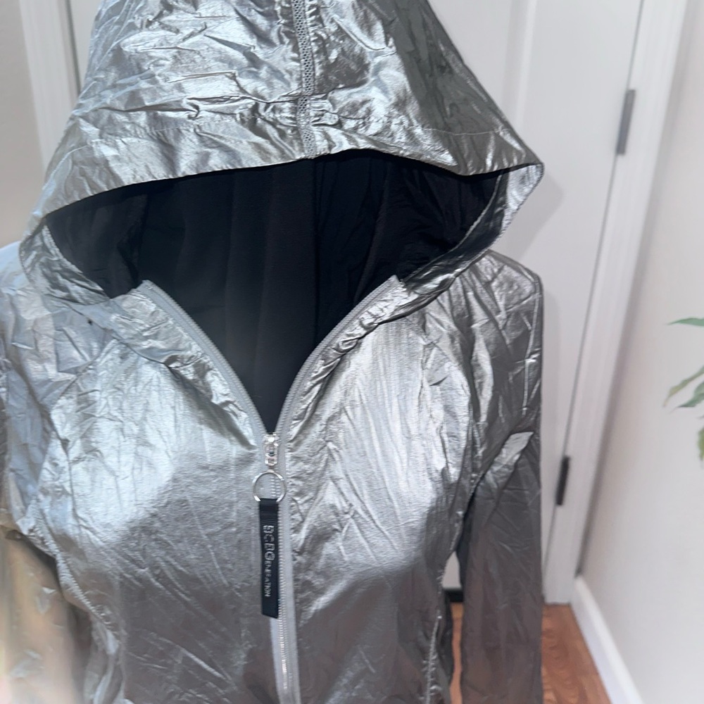 Bcbgeneration Silver Bomber Jacket With High Coll… - image 4